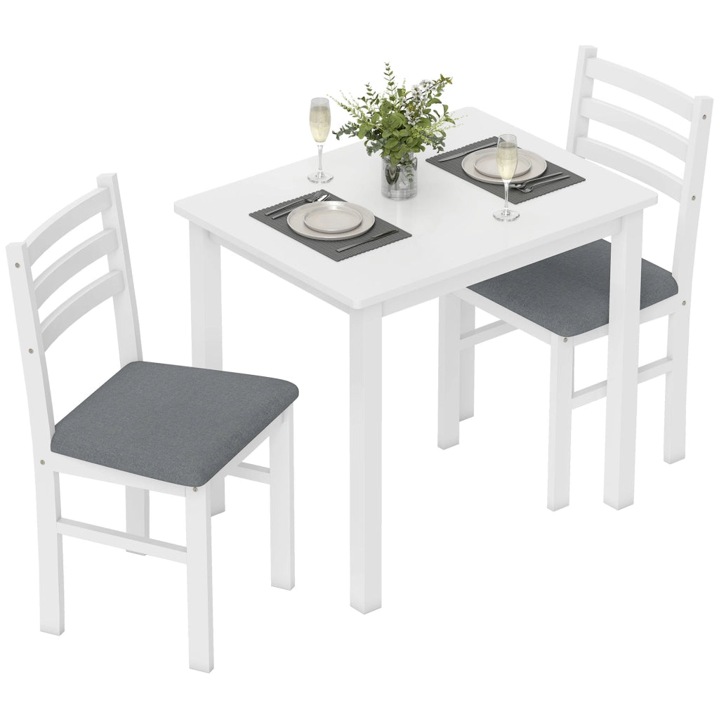 Set tavolo da pranzo con 2 sedie imbottite ¨C Xylo ¨C MDF bianco salvaspazio
