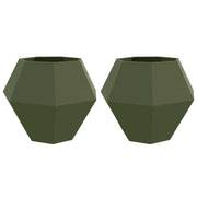 2 pz Fioriera | Cassetta per fiori | Vaso Verde oliva 100 x 100 x 80 cm Acciaio