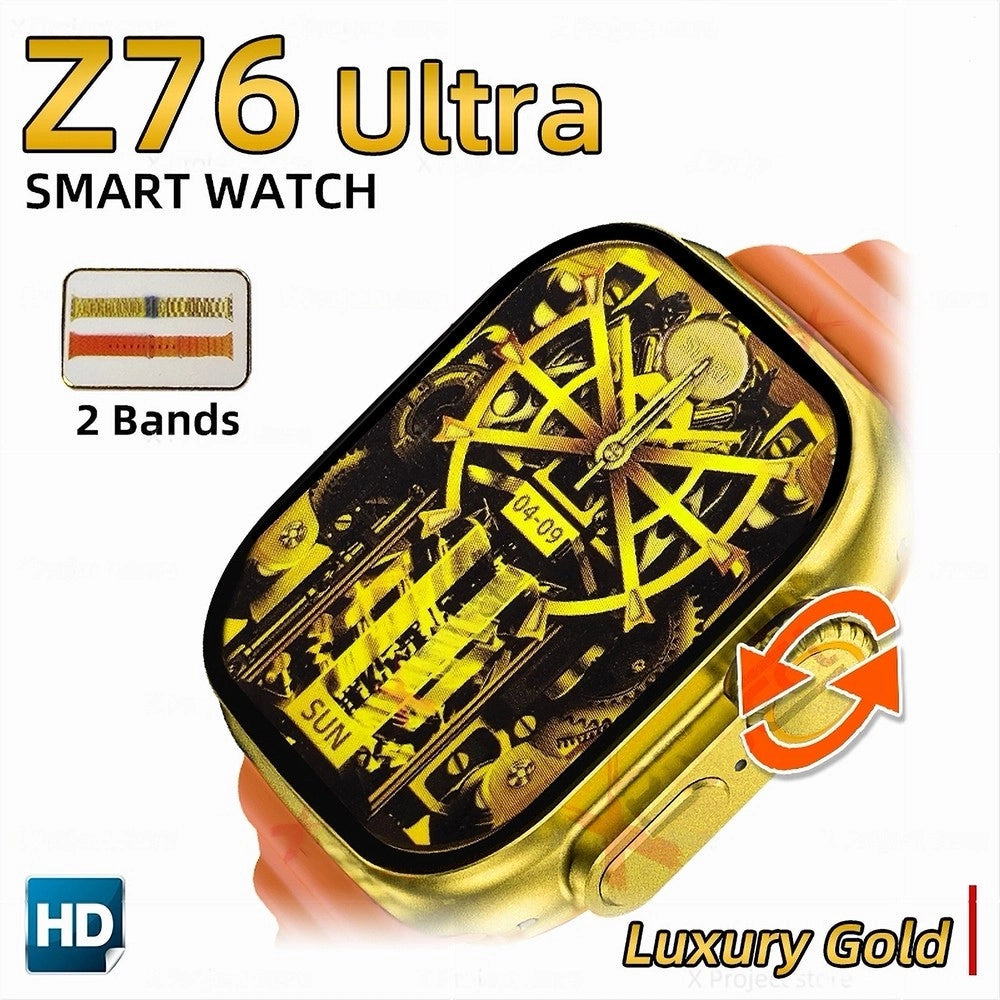 Trade Shop - Smartwatch Orologio Intelligente 49mm Luxury Gold Watch Bt5.0 Wireless Z76 Ultra -