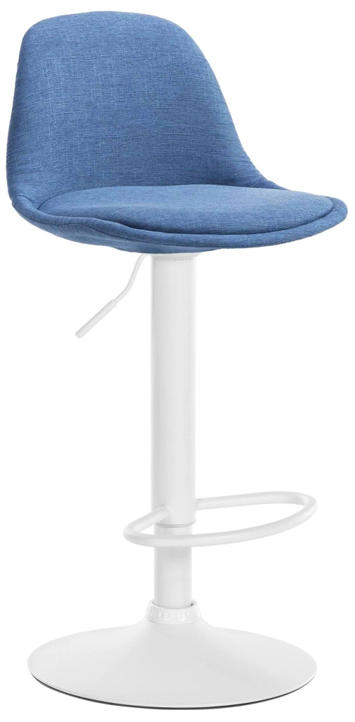 Sgabello di design KIEL in tessuto bianco,blu