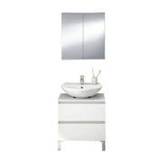 Gaiola, set Mobili Bagno Specchio Incluso, Bianco Lucido