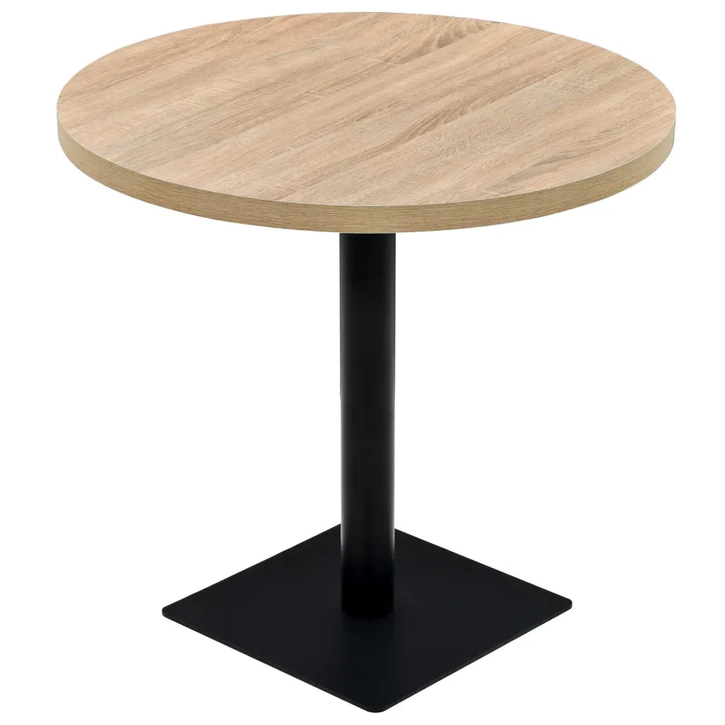 Tavolo Bistrot in MDF e Acciaio Rotondo 80x75 cm Colore Rovere 245613