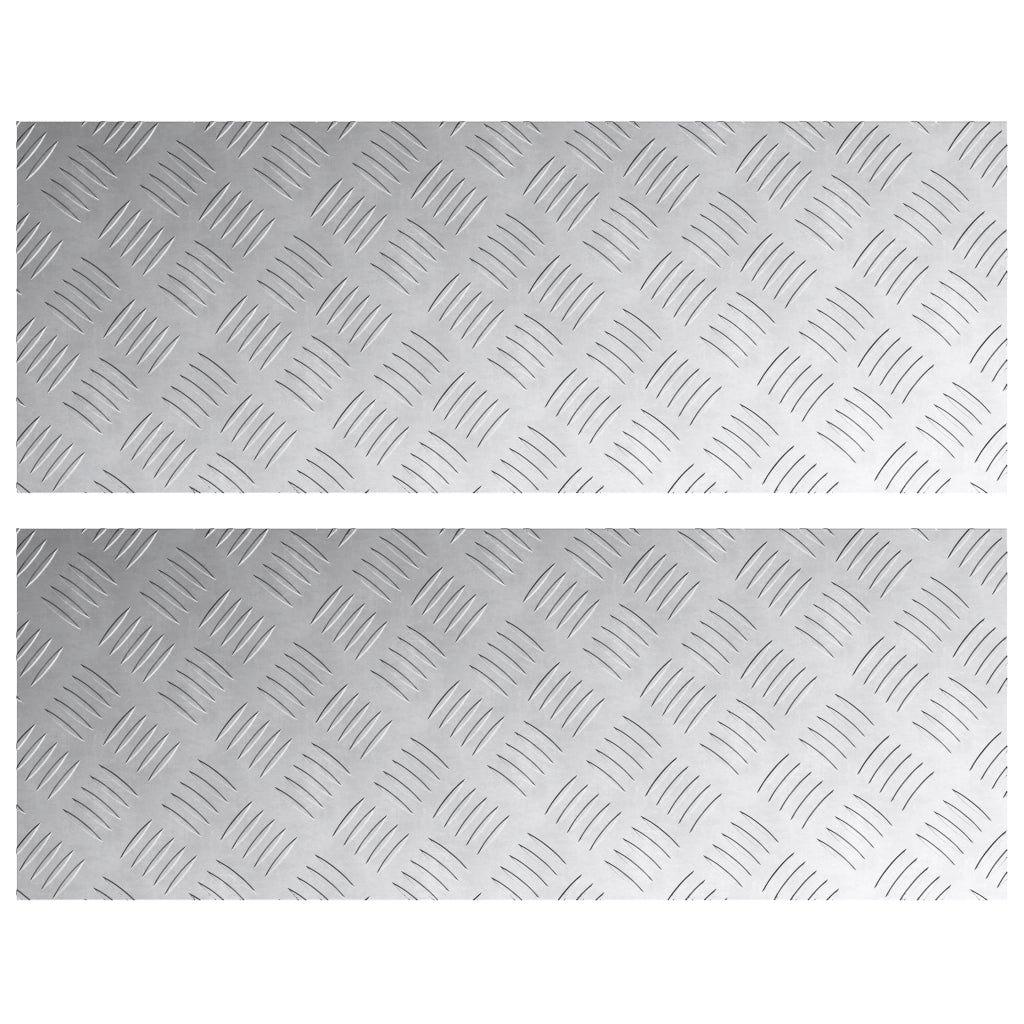 Piaste in Alluminio con Motivo a Diamante 2 pezzi Antiscivolo 80x30 cm