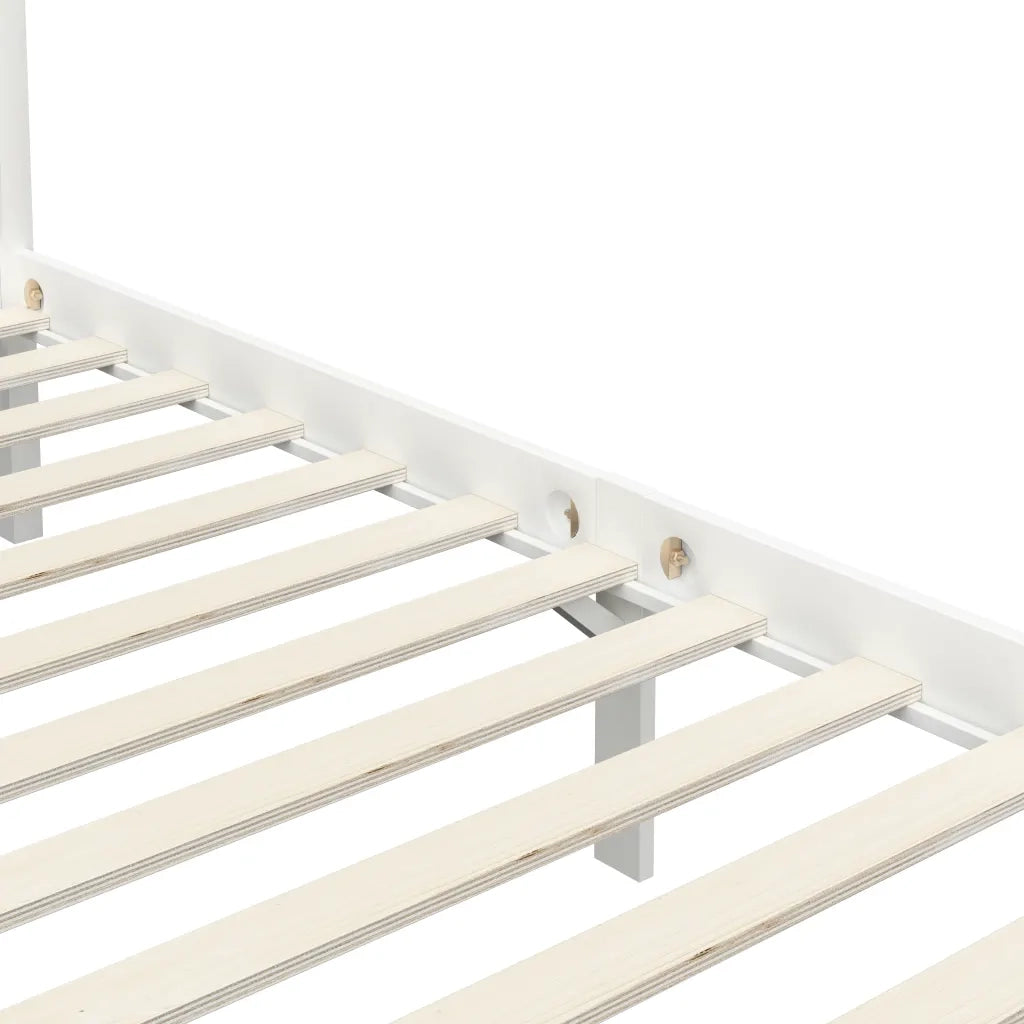 Giroletto Baldacchino senza Materasso 100x200 cm Legno Bianco 283263