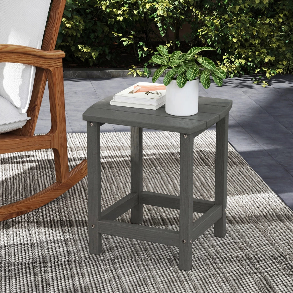 Tavolo da giardino in HDPE ¨C zephmum ¨C Grigio 48x37x46 cm