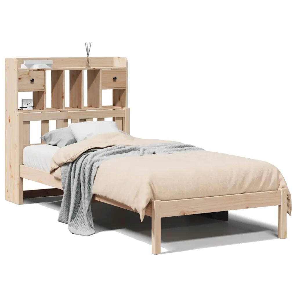 Letto Libreria senza Materasso 90x190 cm Legno Massello Pino 3322327
