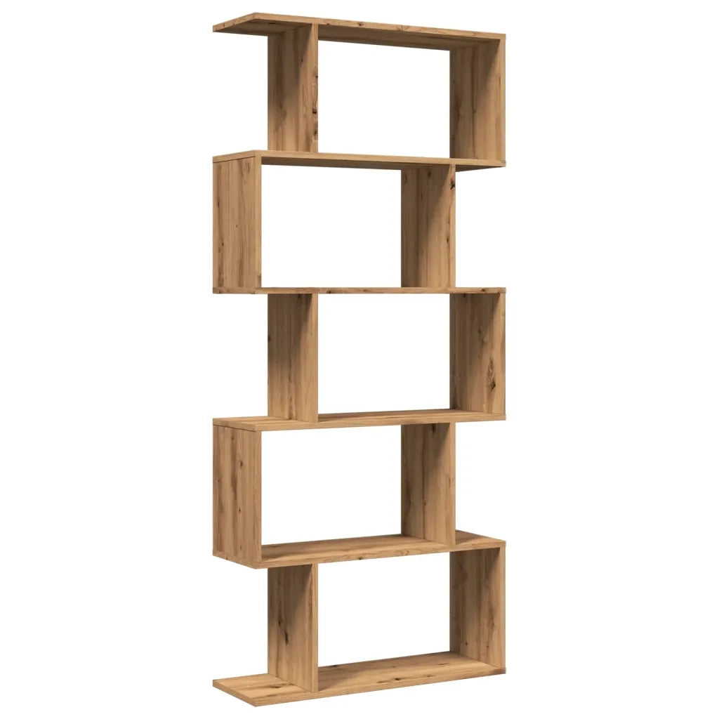 Libreria 5 Ripiani Rovere Artigianale 70x24x161 cm Truciolato 858101