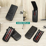 Penne portatile in pelle - chiusura magnetica - contenitore rimovibile per penne - Nero - 3 Organizzatore per Penna
