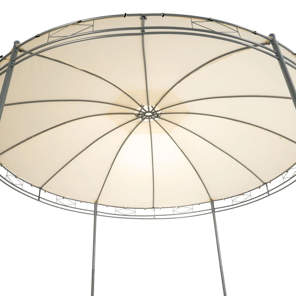 Gazebo/capanno da giardino diametro 3,5 m colore crema 2208175