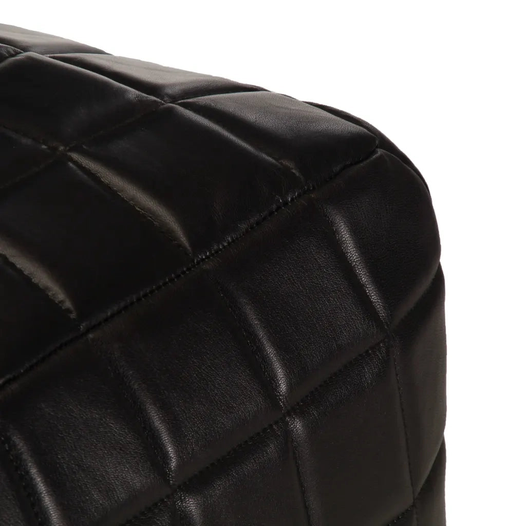 Pouf Nero 40x40x40 cm in Vera Pelle di Capra