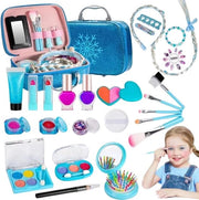 Borsa di Trucco per Ragazze - Scatola di Gioco con Contenuto - Set di Trucco per Ragazzi - Blu