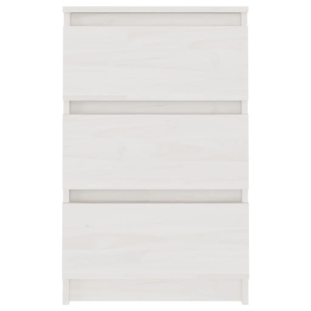Comodini 2 pz Bianchi 40x29,5x64 cm in Legno Massello di Pino 808086