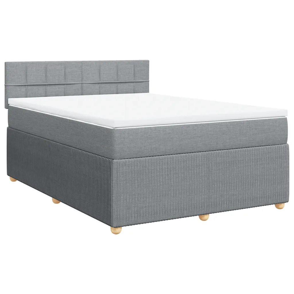 Giroletto a Molle con Materasso Grigio Chiaro 140x190cm Tessuto 3287451