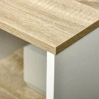kleankin Mobile Bagno Sottolavabo con Armadietto e 2 Mensole in Legno, 77x45x60 cm, Bianco e Legno
