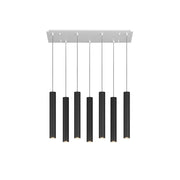 Lampadario Industrial-Minimal Xeana Metallo Bianco Nero 7 Luci Gu10