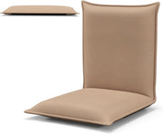 Sedia da Pavimento, con Schienale Regolabile a 6 Livelli, Cuscino da Terra Pighevole Imbottito in Spugna, Sedia Reclinabile per Salotto Camera da Letto Studio Relax Lettura (Beige)
