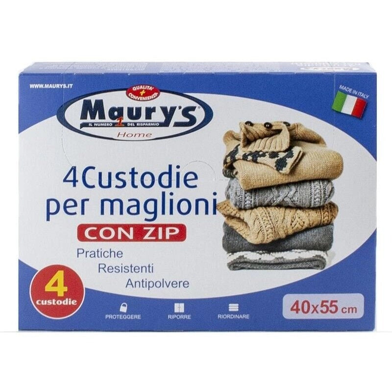 MAURY'S CUSTODIA PER MAGLIONI CON ZIP 4 PZ 40 X 55 CM