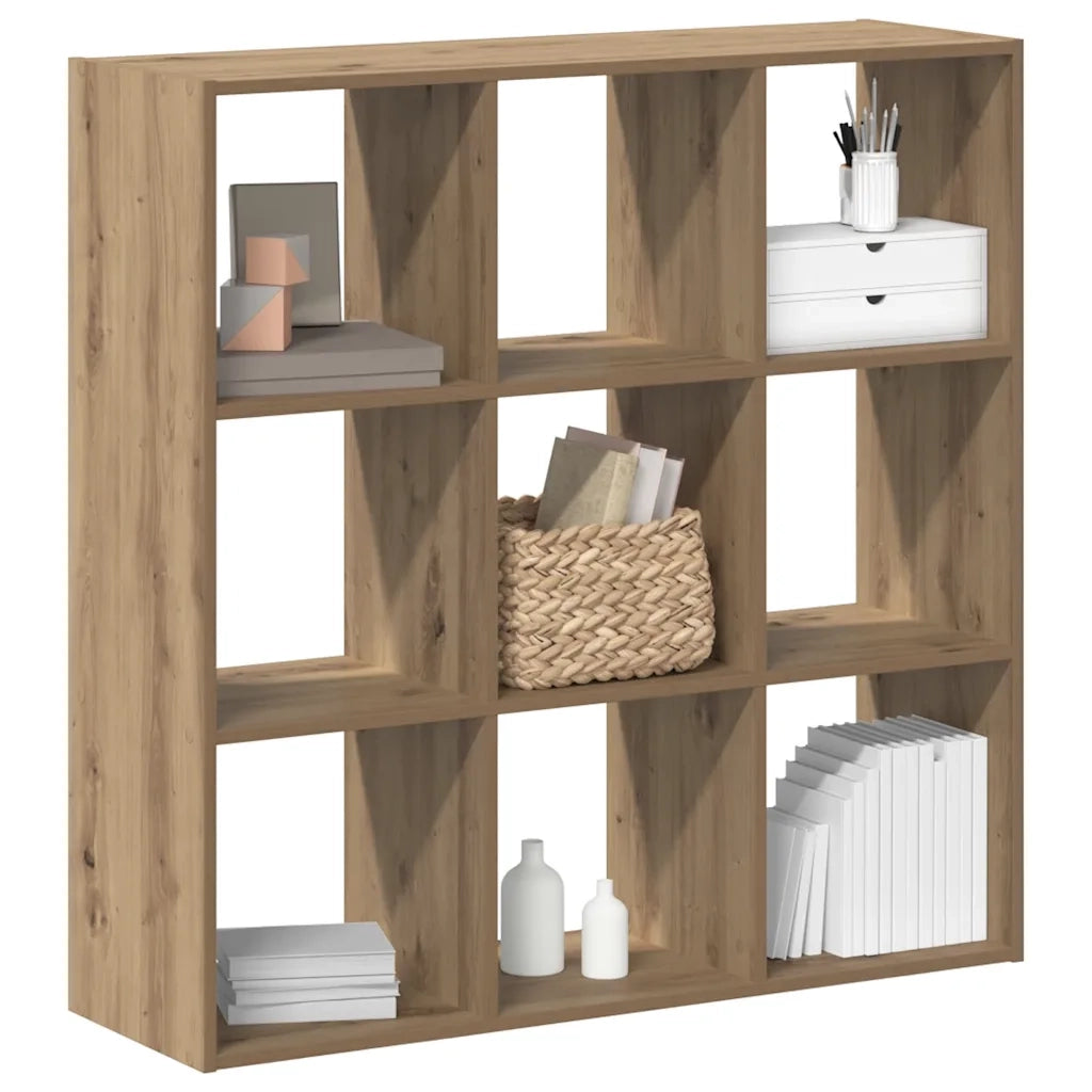 Libreria-Scaffale per Libri-Mobile di Stoccaggio Rovere Artigianale 102x32x102 cm in Legno Multistrato