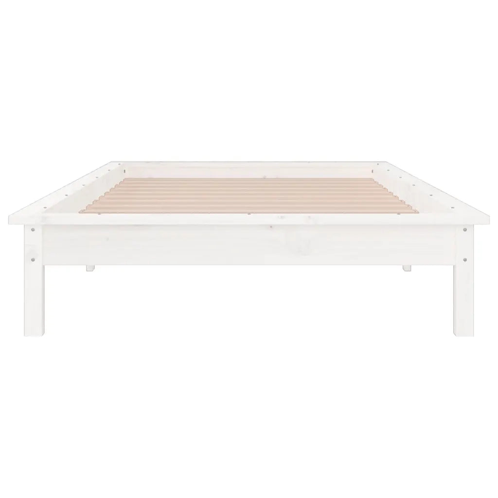 Giroletto con LED Bianco 90x190 cm Single in Legno Massello 820637