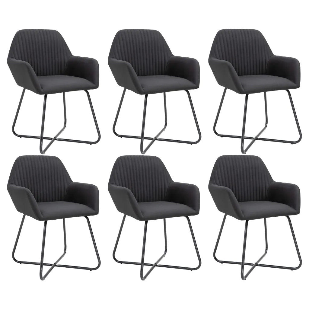 Sedie da Pranzo 6 pz Nere in Tessuto cod mxl 31499