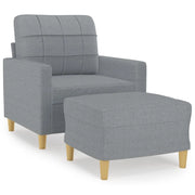 Poltrona | Sedia Relax con Poggiapiedi Grigio Chiaro 60 cm in Tessuto