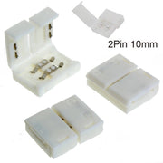 Trade Shop - 4 X Connettore 10 Mm A Clip Per Strip Strisce A Led Mono Colore Maschio Maschio -