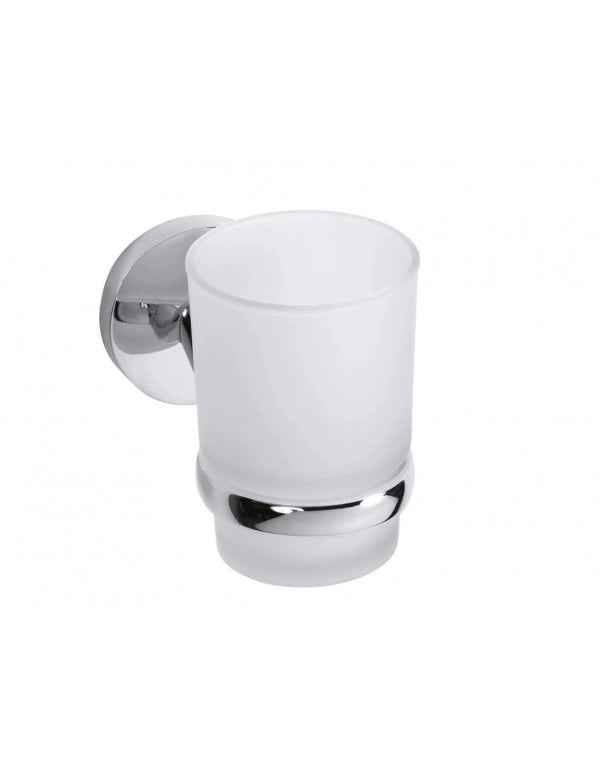 ALFA portabicchieri da parete in zinco con vetro 10cm x 11cm x7cm