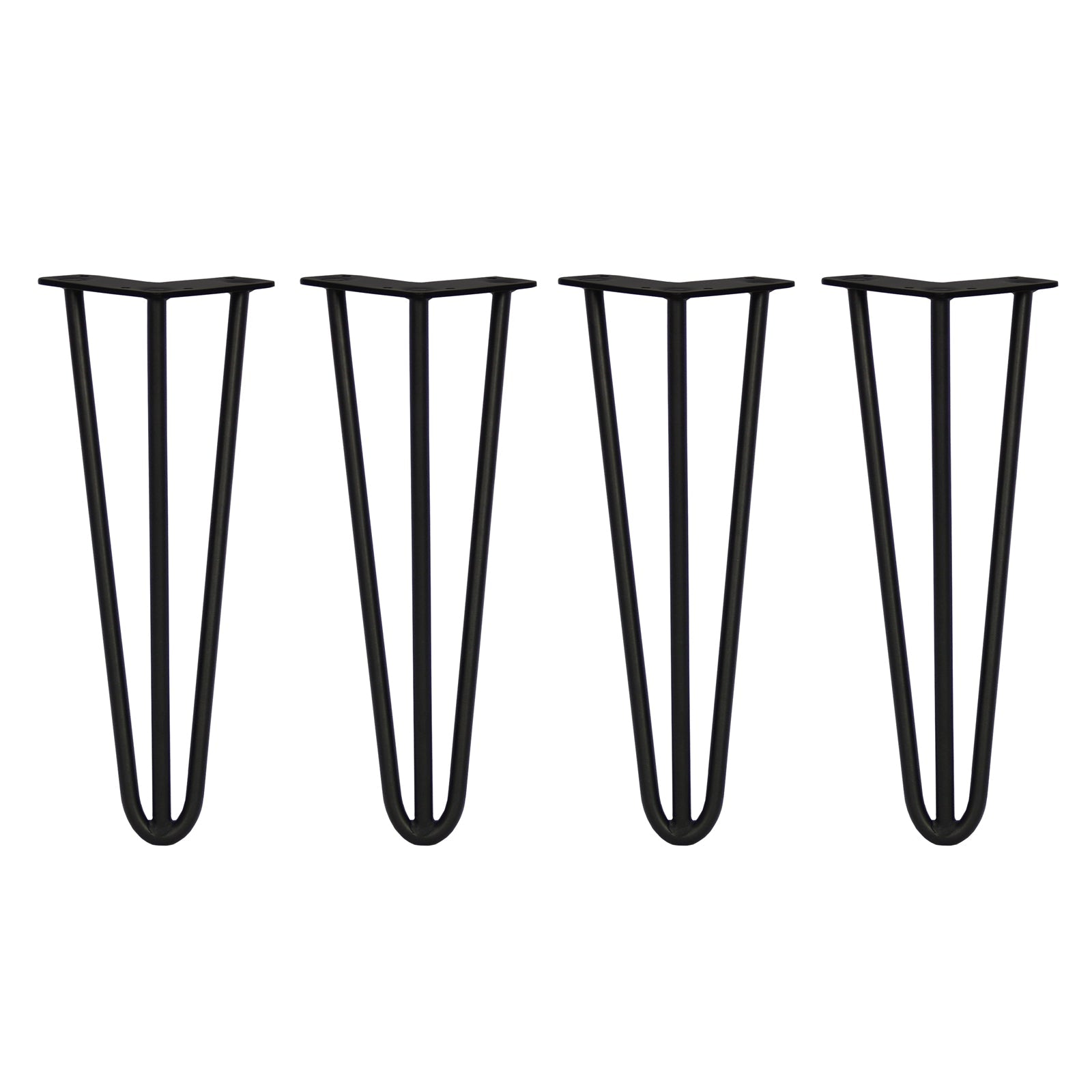 4 Gambe per Tavolo a Forcina SkiSki Legs 35,5cm Acciaio Nero 3 Rebbi 12mm
