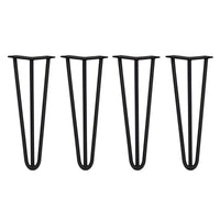4 Gambe per Tavolo a Forcina SkiSki Legs 35,5cm Acciaio Nero 3 Rebbi 12mm