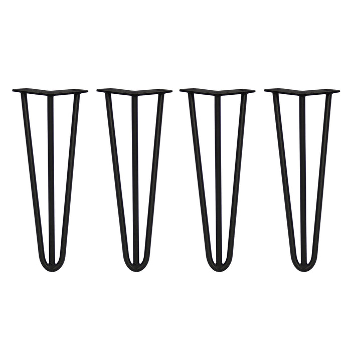 4 Gambe per Tavolo a Forcina SkiSki Legs 35,5cm Acciaio Nero 3 Rebbi 12mm