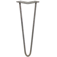 4 Gambe per Tavolo a Forcina SkiSki Legs 35,5cm Acciaio Naturale 2 Rebbi 10mm