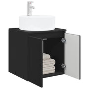 Mobile Lavabo | Armadio Lavabo da Parete Nero 49,5 x 44,5 x 65 cm
