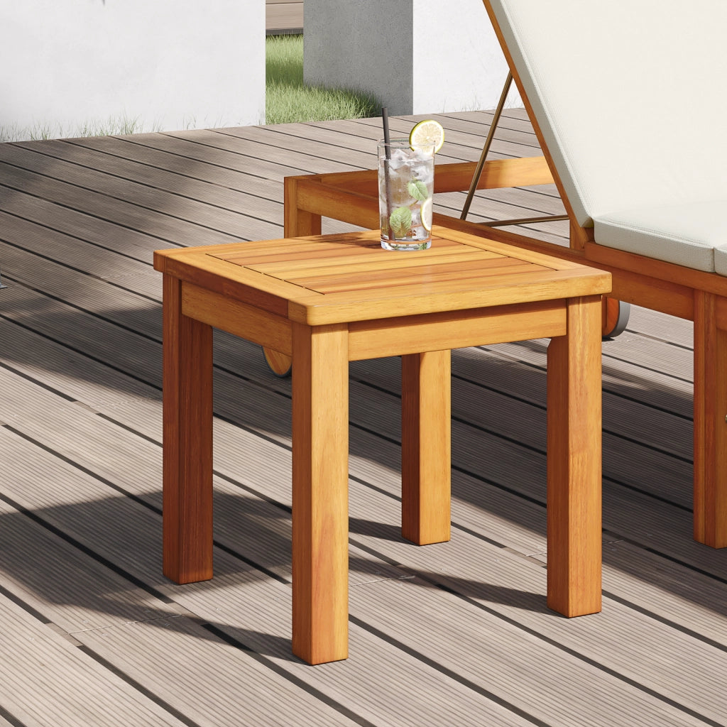 Tavolo Laterale da Giardino 35x35x34 cm Legno Massello di Acacia