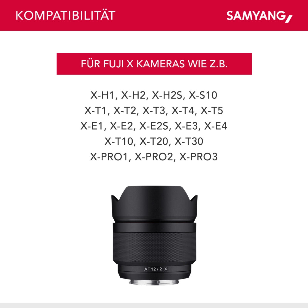 AF 12mm Obiettivo fotografico grandangolare per Fujifilm - apertura F2.0, autofocus APS-C a focale fissa Fuji X Mount X-T4 T3 X-T30 X-T20 X-E4 XE3 X-Pro 3 X-H1
