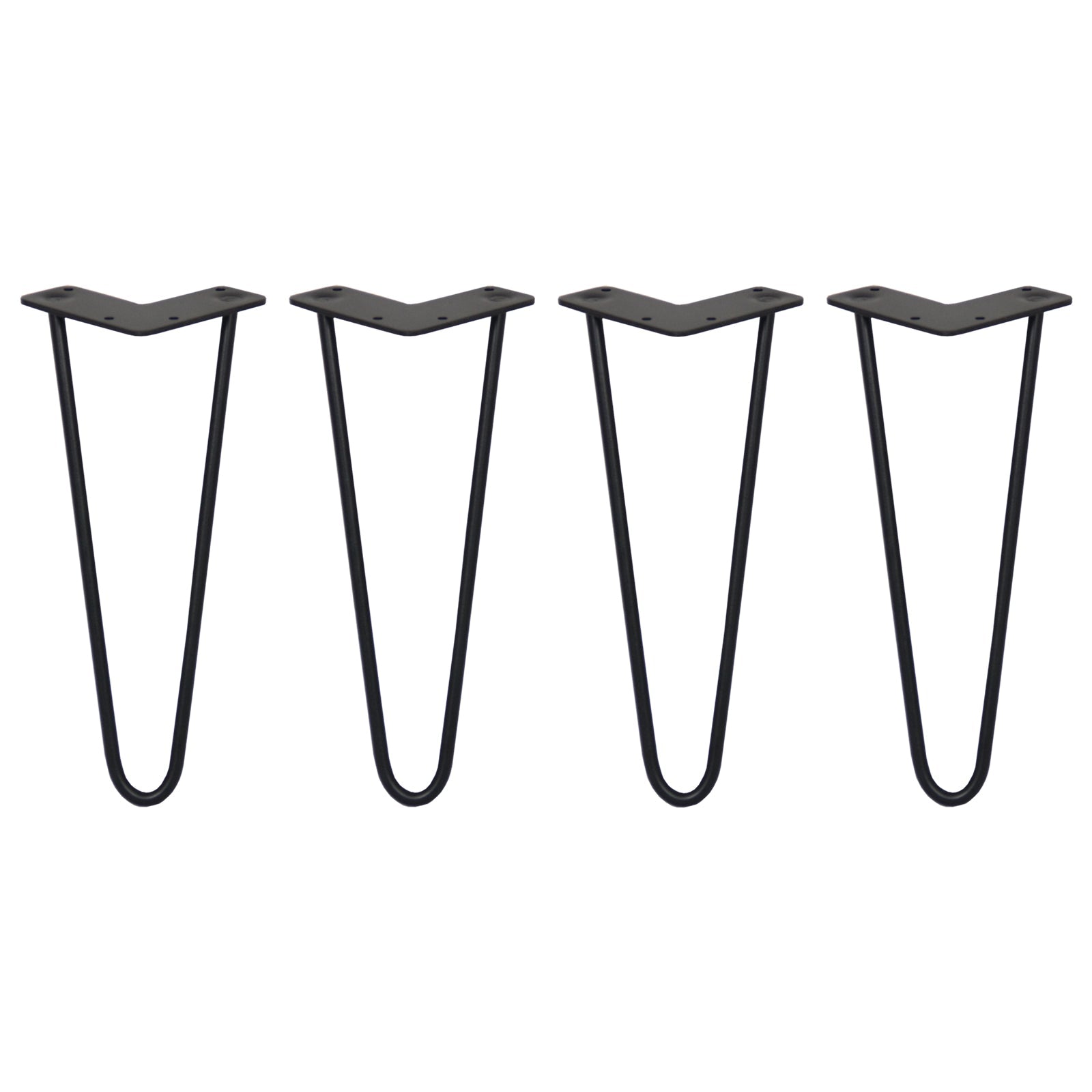 4 Gambe per Tavolo a Forcina SkiSki Legs 30,5cm Acciaio Nero 2 Rebbi 10mm