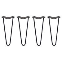 4 Gambe per Tavolo a Forcina SkiSki Legs 30,5cm Acciaio Nero 2 Rebbi 10mm