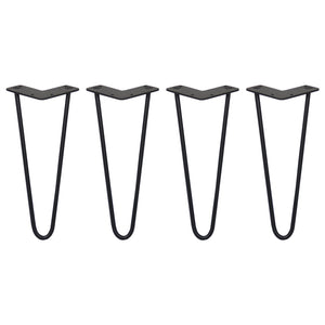 4 Gambe per Tavolo a Forcina SkiSki Legs 30,5cm Acciaio Nero 2 Rebbi 10mm