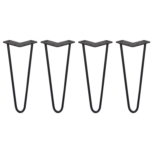 4 Gambe per Tavolo a Forcina SkiSki Legs 30,5cm Acciaio Nero 2 Rebbi 10mm