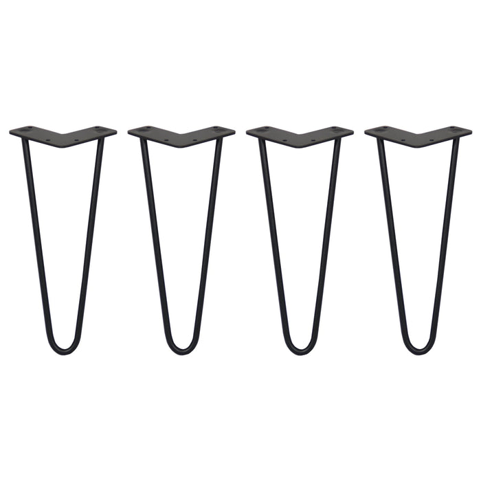 4 Gambe per Tavolo a Forcina SkiSki Legs 30,5cm Acciaio Nero 2 Rebbi 10mm