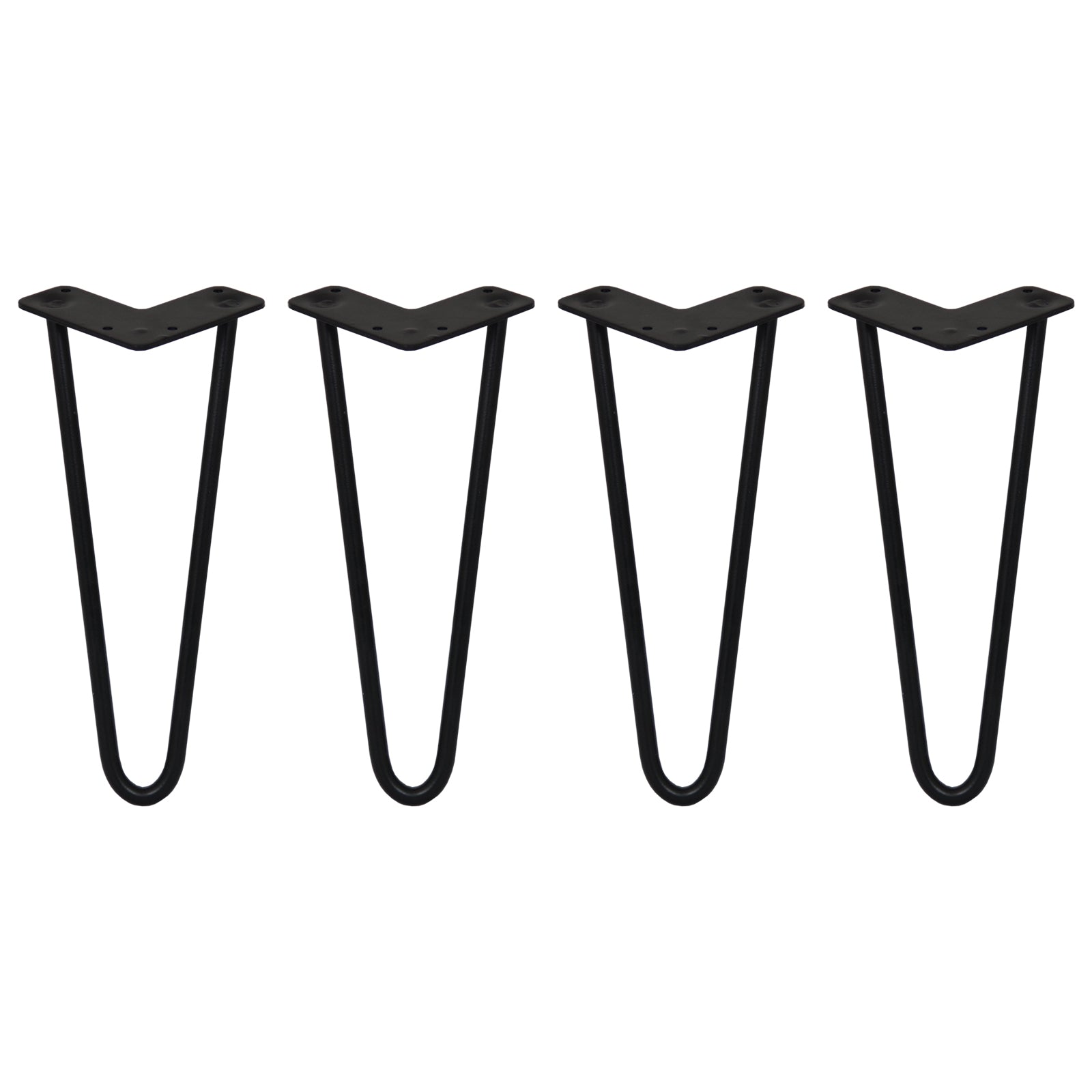 4 Gambe per Tavolo a Forcina SkiSki Legs 30,5cm Acciaio Nero 2 Rebbi 12mm