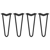 4 Gambe per Tavolo a Forcina SkiSki Legs 30,5cm Acciaio Nero 2 Rebbi 12mm