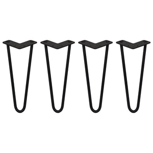 4 Gambe per Tavolo a Forcina SkiSki Legs 30,5cm Acciaio Nero 2 Rebbi 12mm