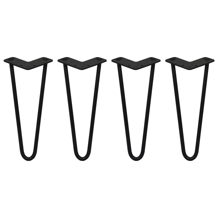 4 Gambe per Tavolo a Forcina SkiSki Legs 30,5cm Acciaio Nero 2 Rebbi 12mm