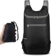 Zaino in tela impermeabile pieghevole grande capacità per viaggi escursioni campeggio bicicletta - Nero Unico Modello