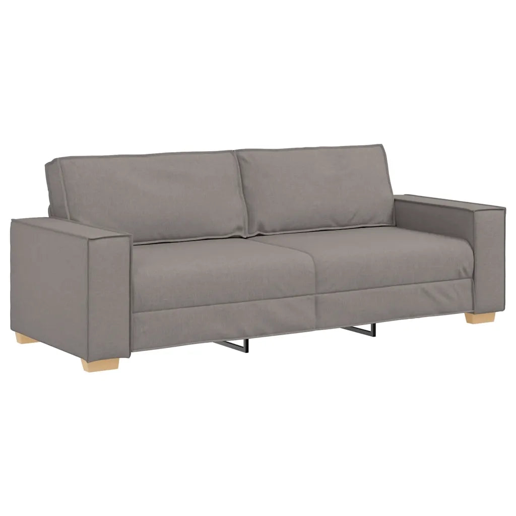 Set di Divani 2 pz con Cuscini Tortora in Tessuto 3324697
