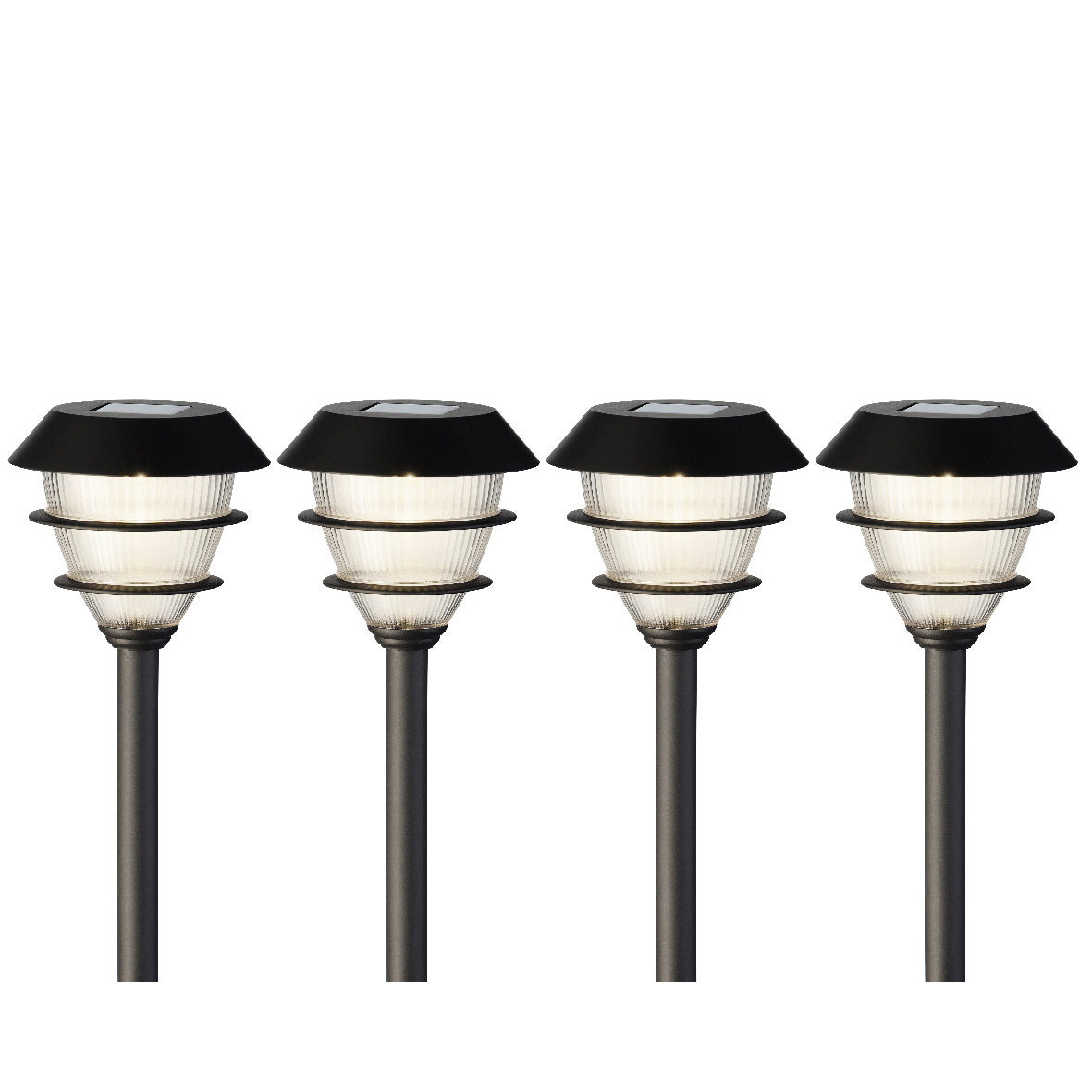 SET 4 LAMPADE SOLARI H31CM NERI A LUCE CALDA