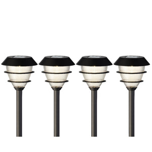 SET 4 LAMPADE SOLARI H31CM NERI A LUCE CALDA