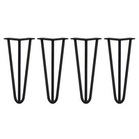 4 Gambe per Tavolo a Forcina SkiSki Legs 30,5cm Acciaio Nero 3 Rebbi 12mm