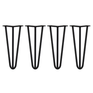 4 Gambe per Tavolo a Forcina SkiSki Legs 30,5cm Acciaio Nero 3 Rebbi 12mm