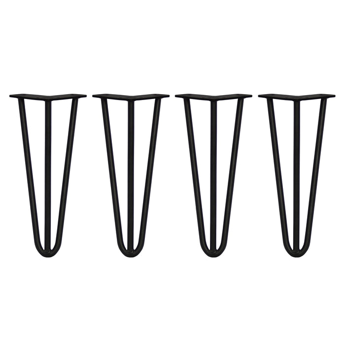 4 Gambe per Tavolo a Forcina SkiSki Legs 30,5cm Acciaio Nero 3 Rebbi 12mm